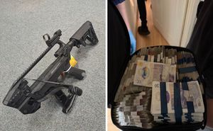 A total of £77,115 in cash was seized.