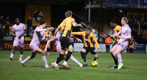 Shrewsbury Town put their bodies in the way during their clash with Cambridge United (Picture: Ben Phillips)