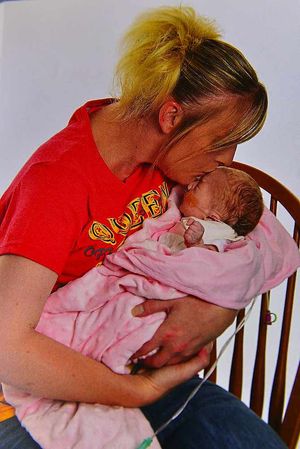 Treasured moment – Jodie Cooper with baby Lyla who was born with Trisomy 13