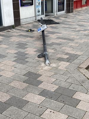 The aftermath of a Wolverhampton City Centre crash