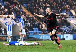 Charlie Lakin celebrates his goal.