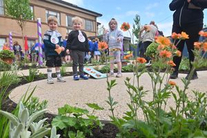 Youngsters at the opening of the garden.