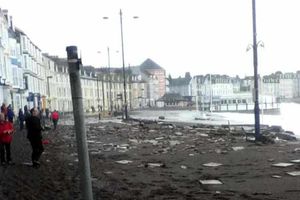 Storm damage at Aberystwyth. Photo: James Bird - @JamesBird_93