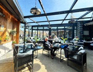 The new outdoor terrace at Rhug