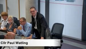 Councillor Paul Watling speaking in the debate on Thursday. Picture: Telford & Wrekin Council