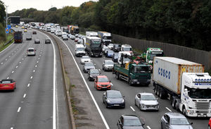 The traffic delays were reported to be over an hour long