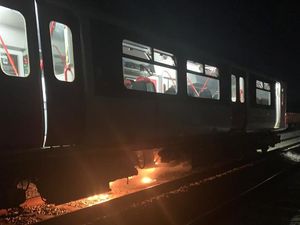 Supporting image for story: Craven Arms train fire: Police confirm service hit 'stolen digger' left on line