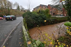 The waterway at Corngreaves Road, going up to Belle View, was passable at midday on Saturday, but had been underwater on Friday night