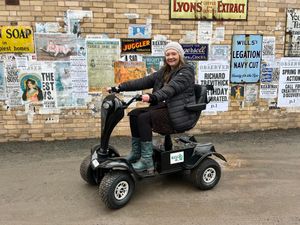 Gayle Kelly, Head of Development, testing accessible vehicles at Blists Hill Victorian Town