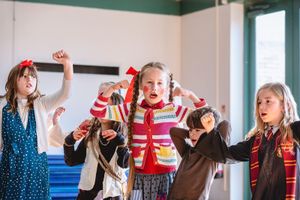 Students Performing In a Gwendol Workshop at Coleham Primary School, Shrewsbury