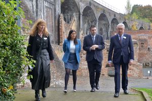 Secretary of State for Digital, Culture, Media and Sport Lisa Nandy on a walkabout at the Ironbridge Gorge Museum Trust with Telford MP Shaun Davies, Mark Pemberton - Chair of the Board of Trustees of the Museum, and head of collections Sarah Roberts.