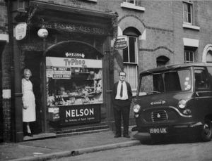 Vernon Hedgecox pictured outside his grocery store in Whitmore Reans in 1960