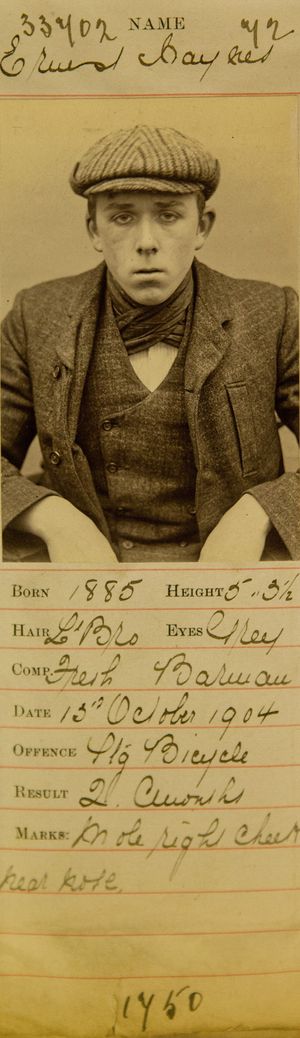 Ernest Bayles, of the Peaky Blinders gang from Birmingham