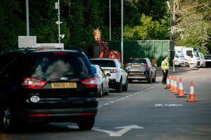 Queues to get onto the Household Recycling Centre in Hortonwood