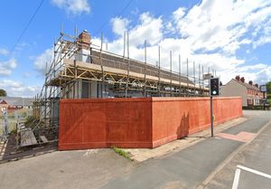 A sorry sight. The pub surrounded by fencing in May 2021. Picture: Google