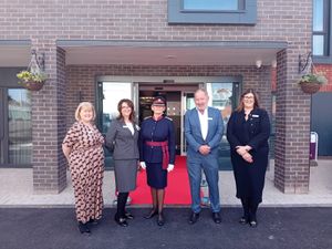 L-r- Clare Mudge regional director, Amanda Morgan Bennett - general manager, Elizabeth Foster - deputy lieutenant of the West Midlands, Dr Pete Calveley - Barchester’s CEO, and Alison Donaldson - managing director for Barchester’s North West and Midlands Division.