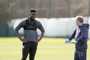WALSALL, ENGLAND - FEBRUARY 17: Daryl Dike of West Bromwich Albion returns to training after injury at West Bromwich Albion Training Ground on February 17, 2022 in Walsall, England. (Photo by Adam Fradgley/West Bromwich Albion FC via Getty Images).