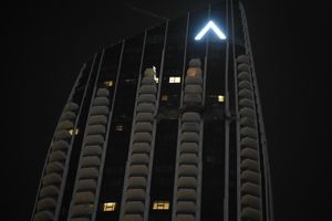 A drone hit a residential building in Dubai, officials have confirmed. (Photo: @DXBMediaOffice/X)