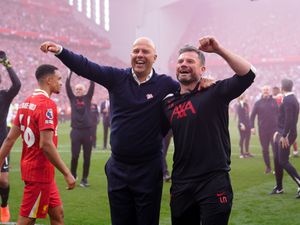 Arne Slot celebrates