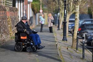 Barry Salter on the footpath next to Queen St Car Park. 