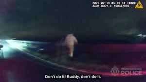 Heart-stopping moment cop saves BMW driver's life after 160mph chase