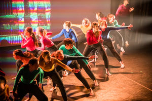Dancers perform at the Arena Theatre Wolverhampton as part of a multi-partner project, OFFSITE9, that was a creative response to the British Art Show that visited the city. Image by Dee Patel