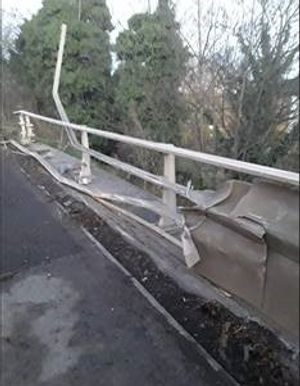 Lane closure on A38 due to barrier damage following lorry crash. Photo: National Highways