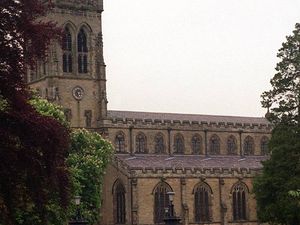 Supporting image for story: Broseley church turning blue in thanks to NHS  