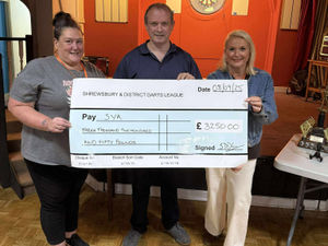 Supporting image for story: Shrewsbury darts league raises more than £3,000 for youth charity