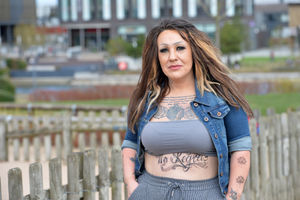 Natalie Nicole, who took her daughter Nia to the park[Nia was shy and didn't want her photo taken]