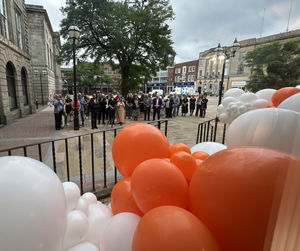Crowds Gathering Before The Re-opening