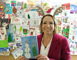 North Shropshire MP Helen Morgan with the winning design. 