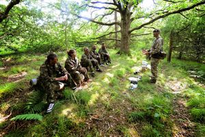 The trainees are taught about rations by Corporal Andy Bolus
