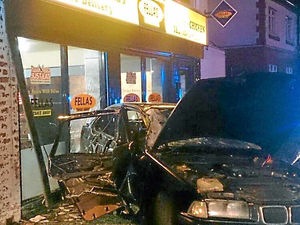 Supporting image for story: Car hits Wednesfield takeaway in string of crashes