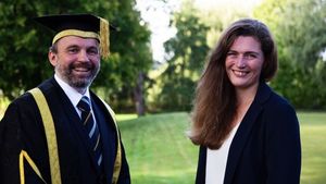 Professor Michael Lee with Ellen Humphrey