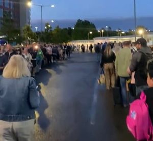 Birmingham Airport queues outside termianls on a previous day