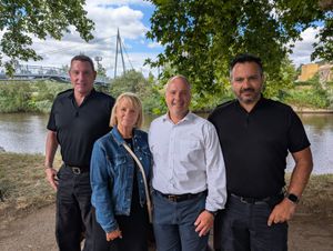 Organisations have united to promote water safety. From left to right: Inspector Pete Frankish, Vicki Jones, Ian Jones and Sergeant Rob Seewoosaha