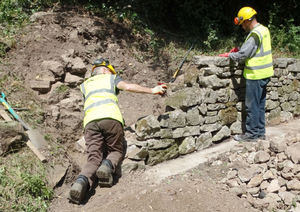 Wharf wall south end: before