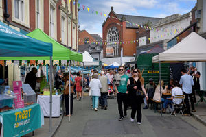The centre of Oswestry was bustling