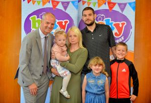 Winner of 19-35 months: Eva Taylor 2, with mum Rebecca Taylor, stepdad: Daniel Payne, sister: Lucy Payne 7, brother: Owen Lowe with Rob Kelly.