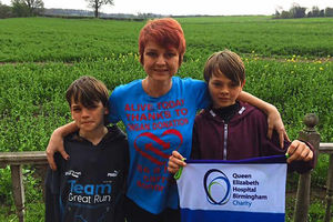 Mother-of-three Sue Bennett, pictured with her sons Jack, aged nine, left, and Billy, 11, hopes to raise £2,000