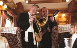 Music while you dine ... the train's onboard musicians serenade passengers