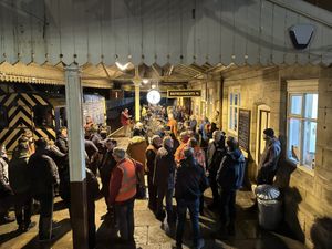 Llangollen Railway Station Platform 1 at the start of the evening.
