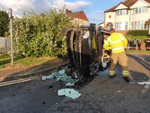 Supporting image for story: Woman rescued from overturned car after crash outside Russells Hall Hospital