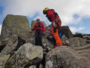 Supporting image for story: Man hurt jumping between 'Adam and Eve' mountain summit rocks