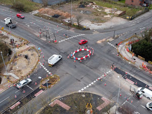 Supporting image for story: Safety fears as traffic lights replaced with roundabout made of cones at busy Walsall junction