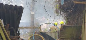 Large amounts of smoke could be seen at the site