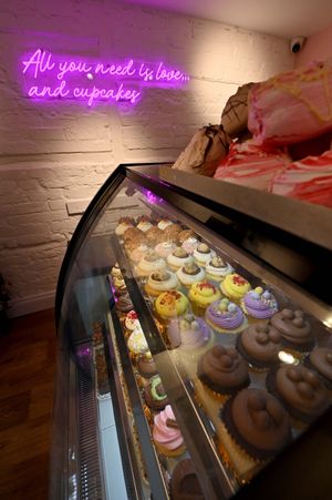 The new bakery all stocked up with goodies for its first customers