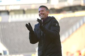Wolves boss Rob Edwards celebrates after victory over Shrewsbury Town. Picture: Andy Fitzsimons