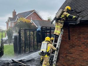 Supporting image for story: House and garage saved as shed engulfed by fire near Shrewsbury 